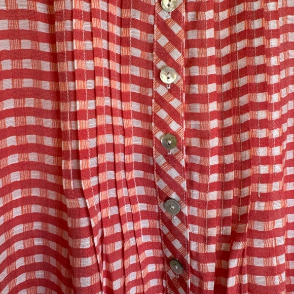 Ruby Road Salmon Pink Plaid Tunic - Picture 6 of 7